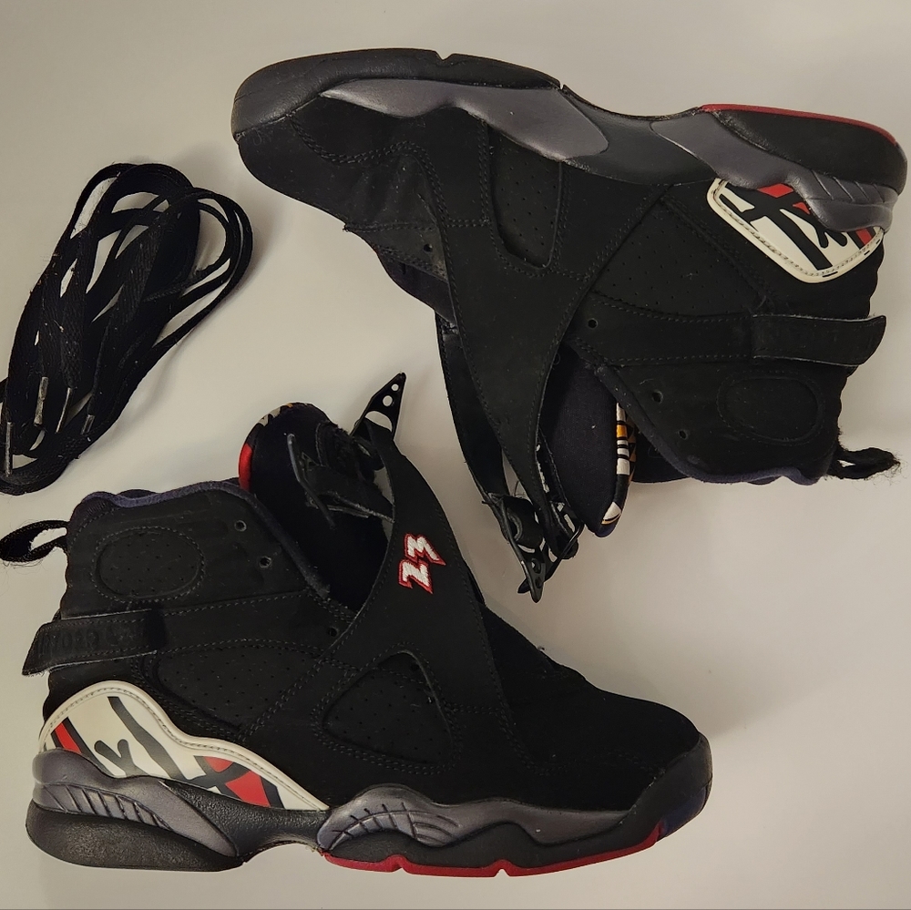 Jordan Black Red Gray Kids High-Top Sneakers